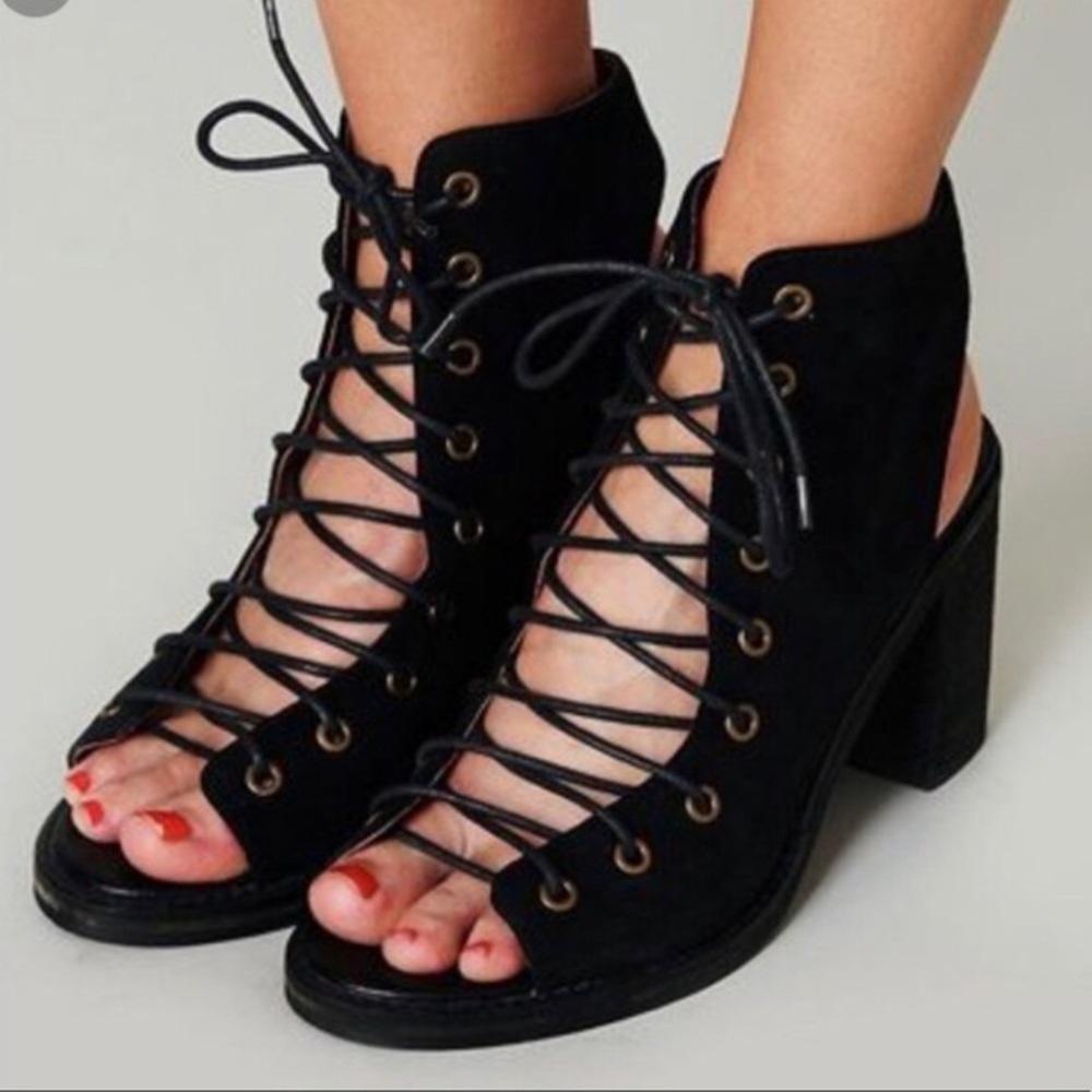Jeffrey Campbell Free People minimal lace up heel